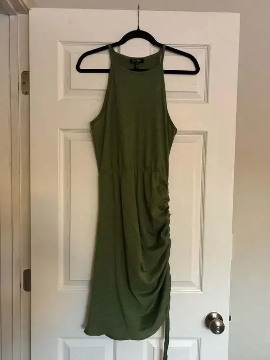 Jessica Simpson Ruched Racerback Ribbed Knit Dress - Picture 1 of 2